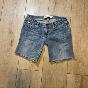 Y2K Abercrombie Low Rise Stretch Denim Cutoff Bermuda Maddy Shorts - Size 10